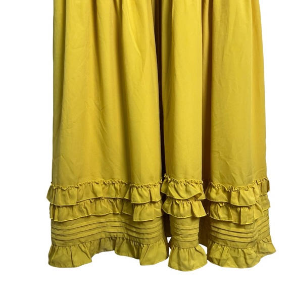 NWT Eloquii Ruffles & Pintucks Fit & Flare Dress Size 24 Golden Yellow - Picture 7 of 16